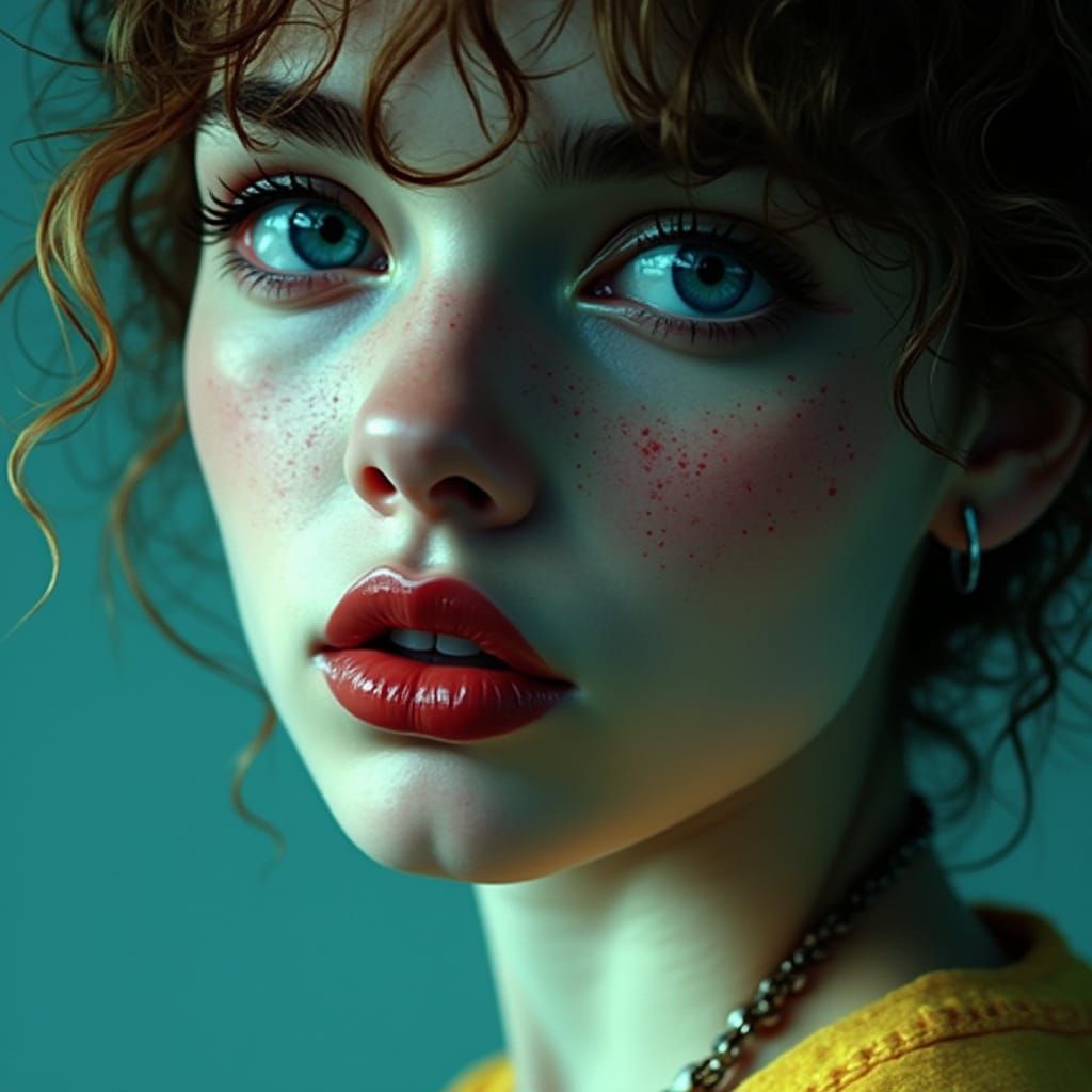 A BARON VON LIND pop art acrylic concept painting of a stunn...