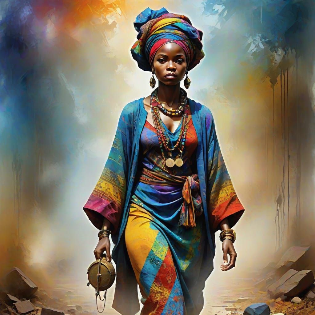 Mysterious Alchemist at Misty Crossroads as Impressionism