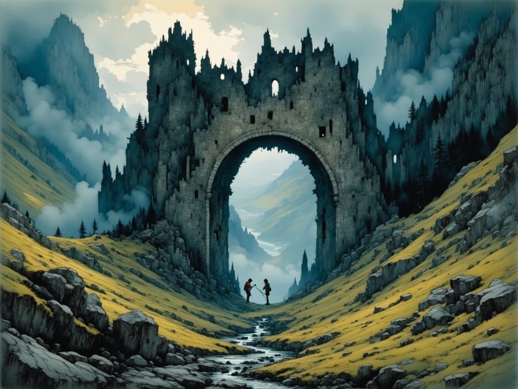 Misty Mountain Archway Unveils Ancient Ruins