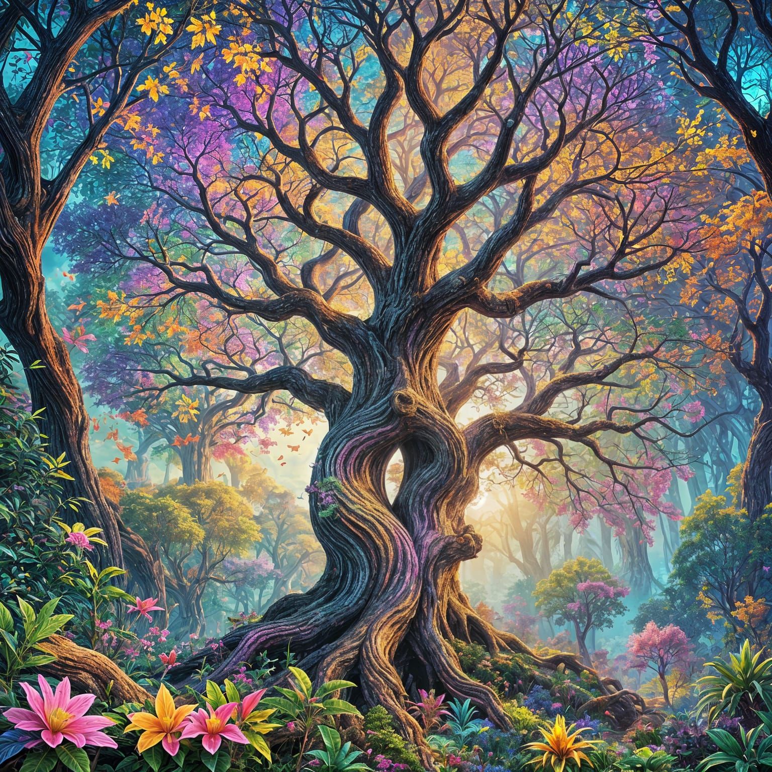 Lisa Frank Tree of Life in 8K
