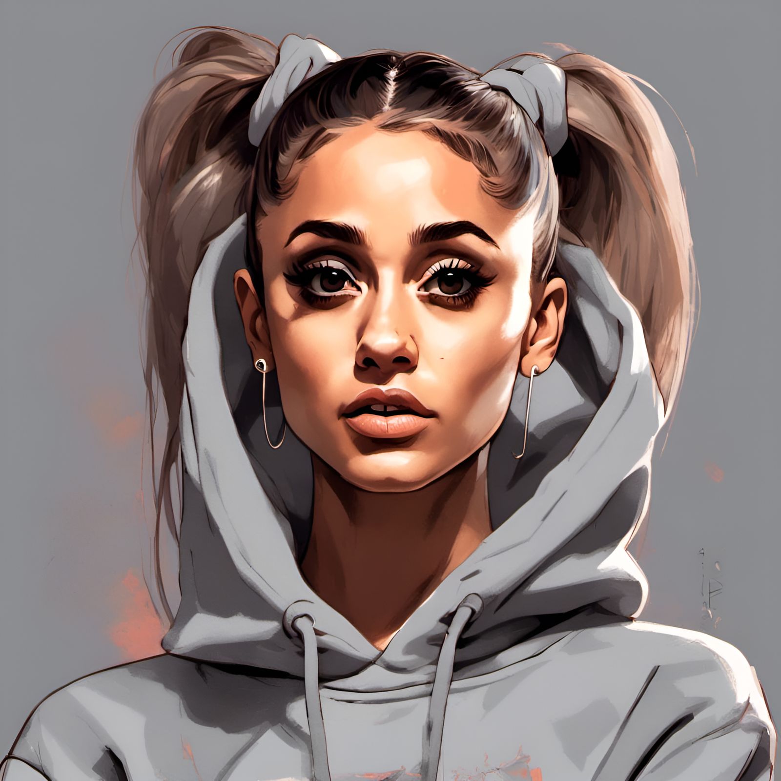 Ariana Grande Portrait in Digital Illustration Style