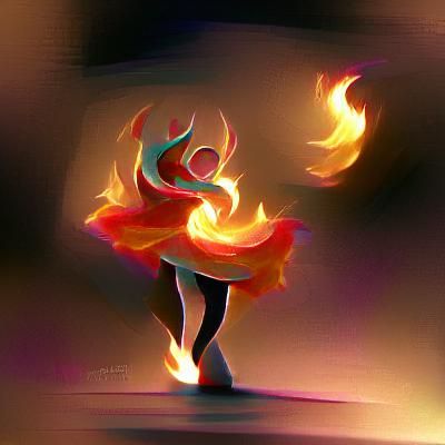 Captivating Dance of Flames in the Dark