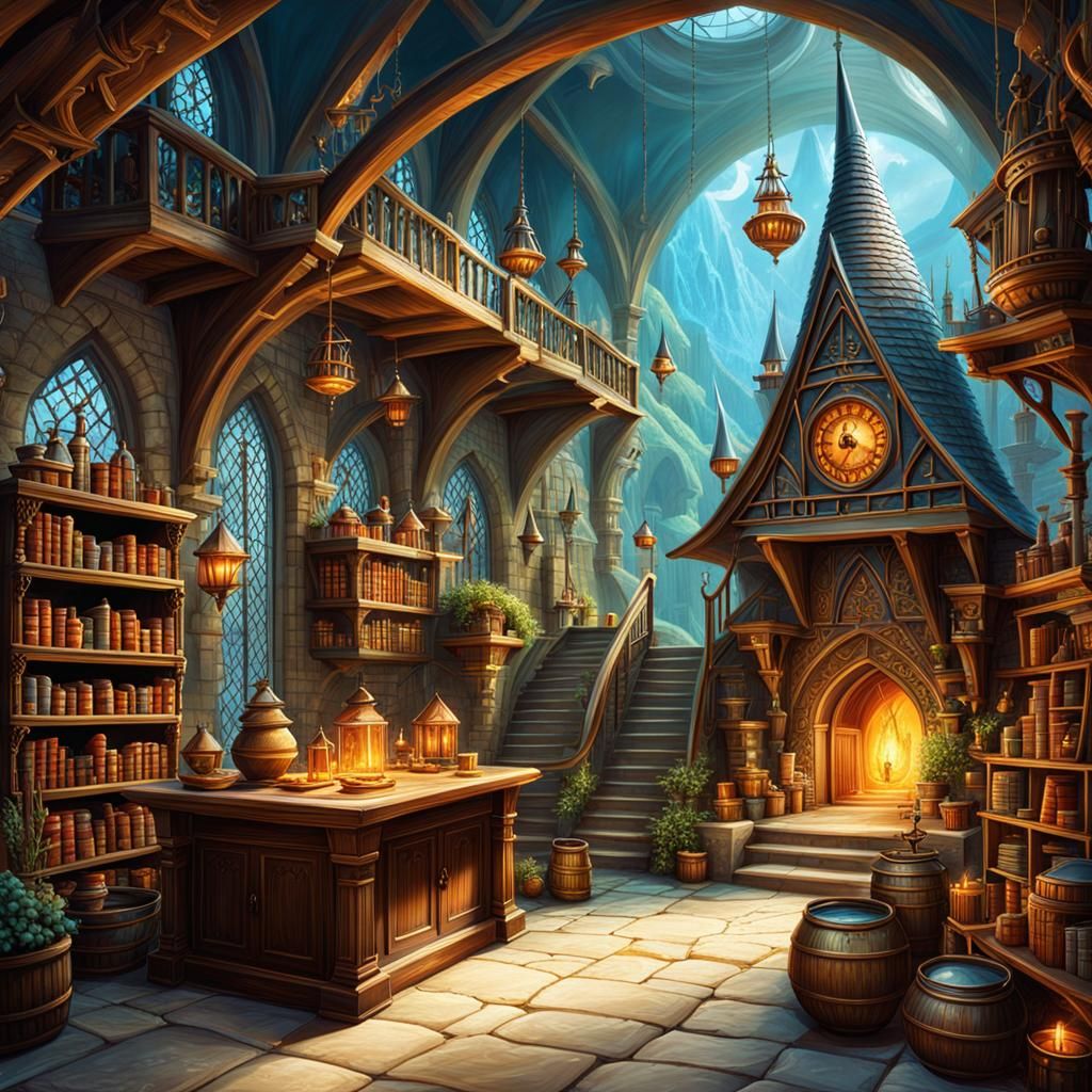 Enthralling Wizard's Workshop: Fantasy Illustration