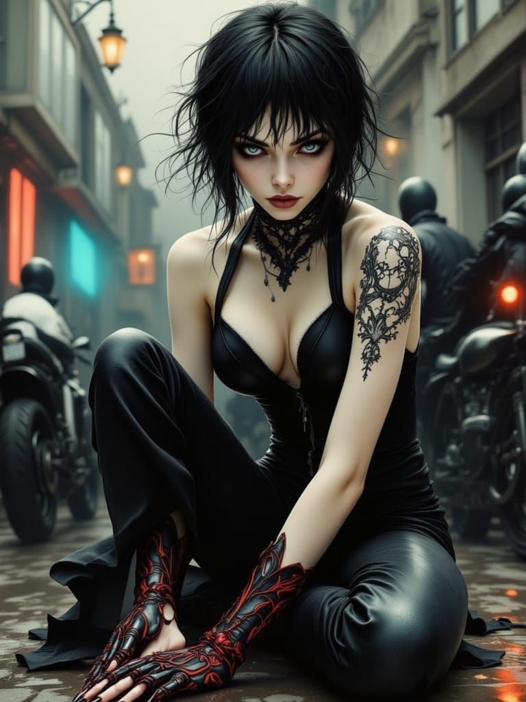 Cyberpunk Goddess of Chaos Unleashes Fury