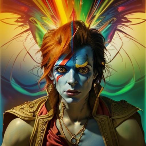 Detailed 3D Portrait of Aladdin Sane