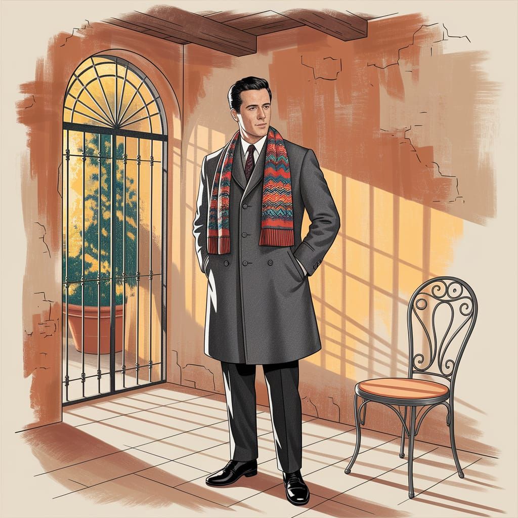 Man in Winter Fashion, Barbizon School Style