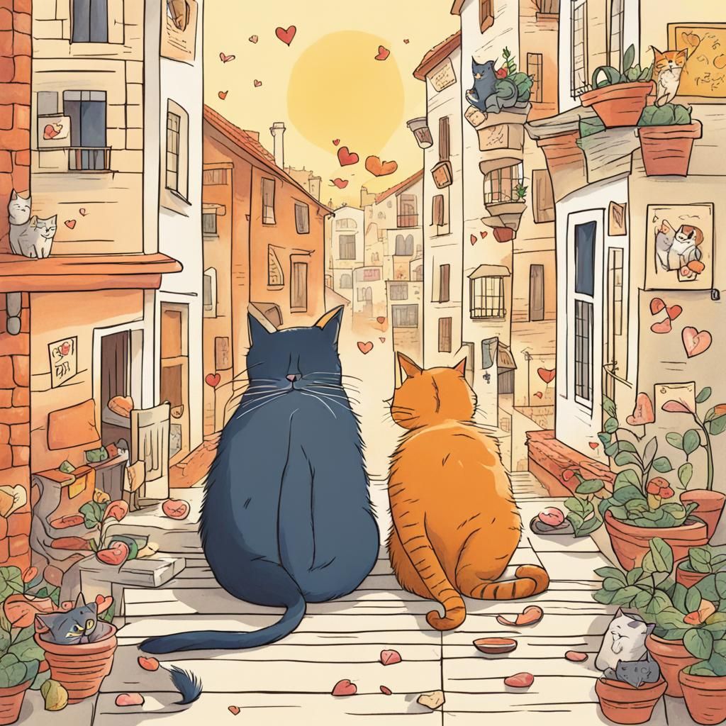 Charming Cat Love Story Image