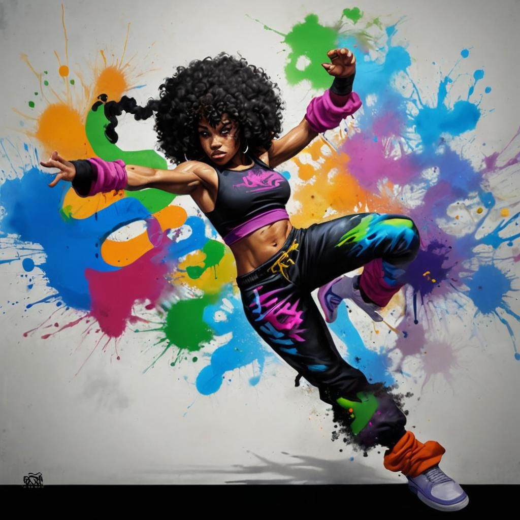 Graffiti Art of Kung Fu Fighting Woman