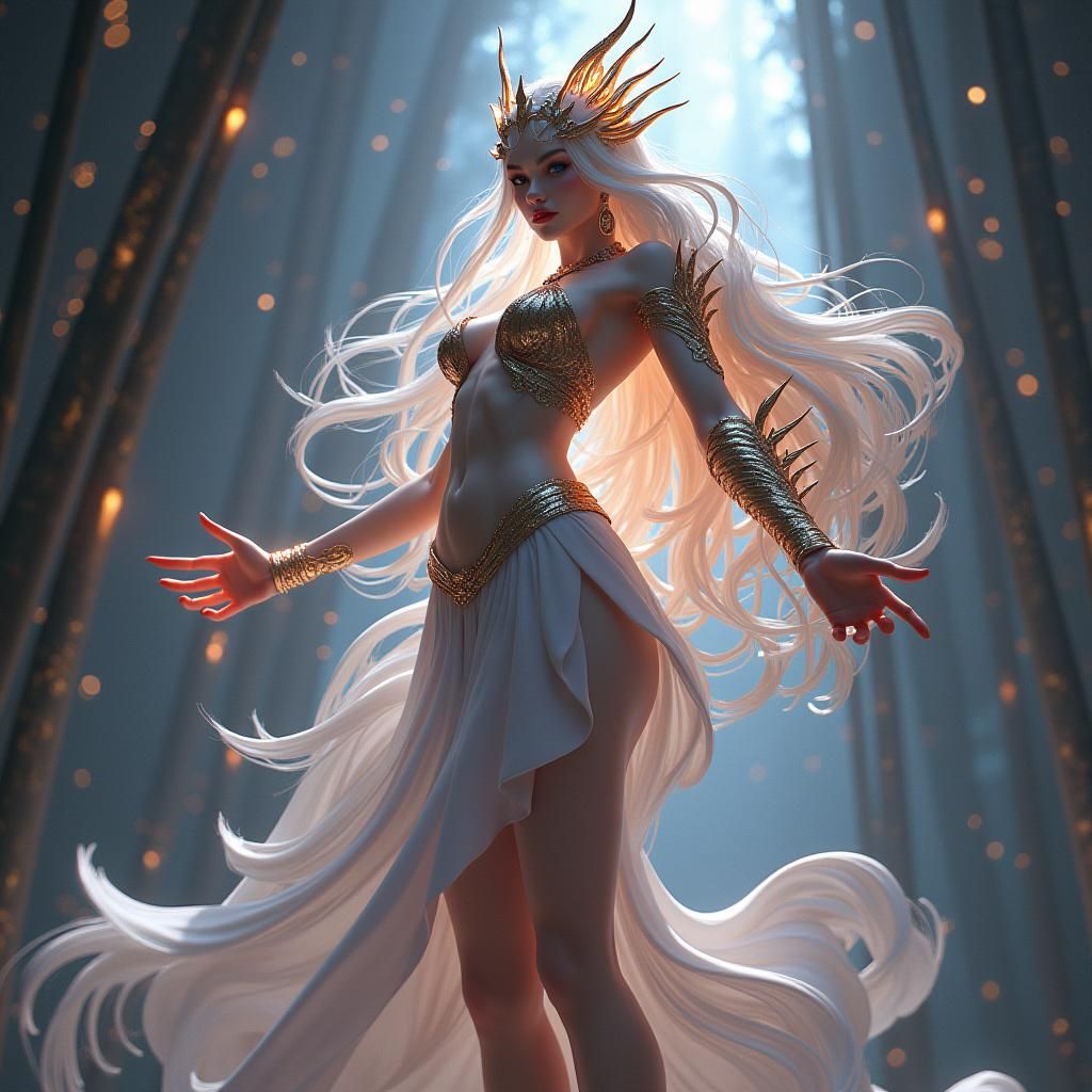 Anime Goddess Cybele Illustration in 3D Style