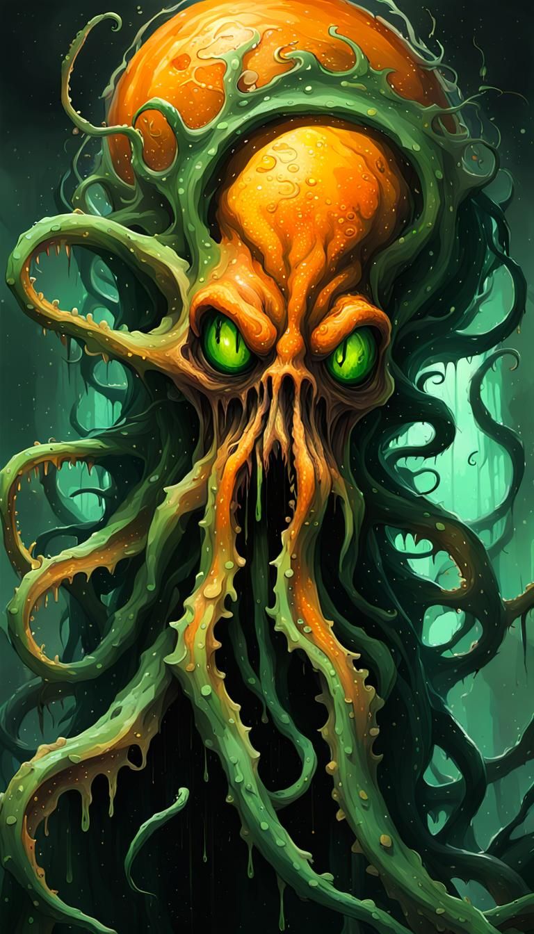 Corrupted Orange: A Dark Fantasy Concept Art