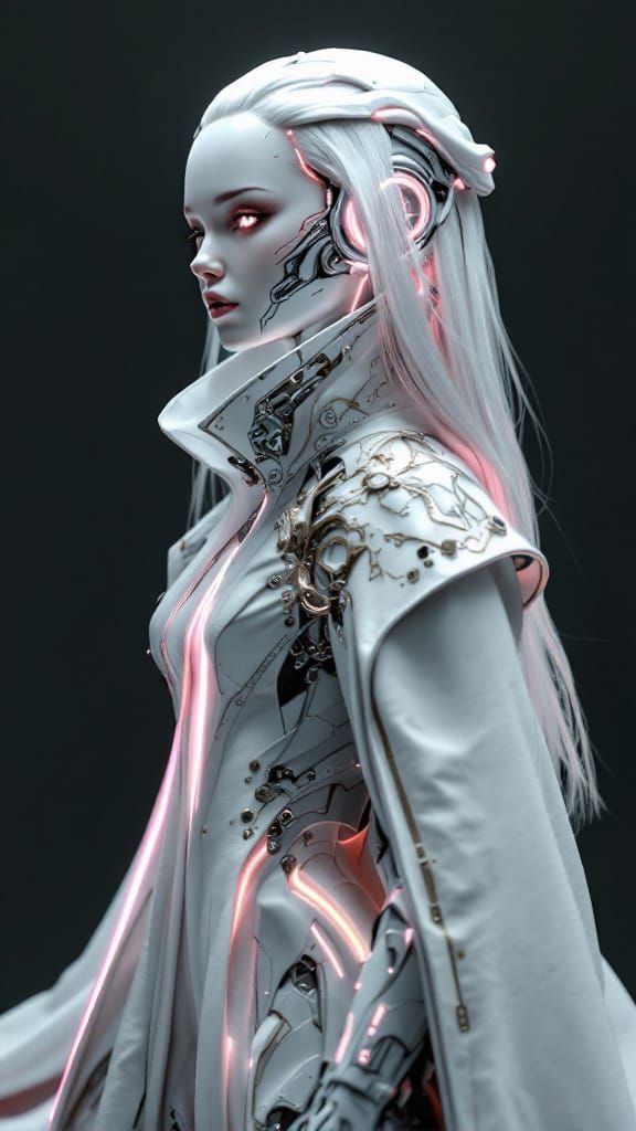 Android Princess in Futuristic Sci-Fi Palace