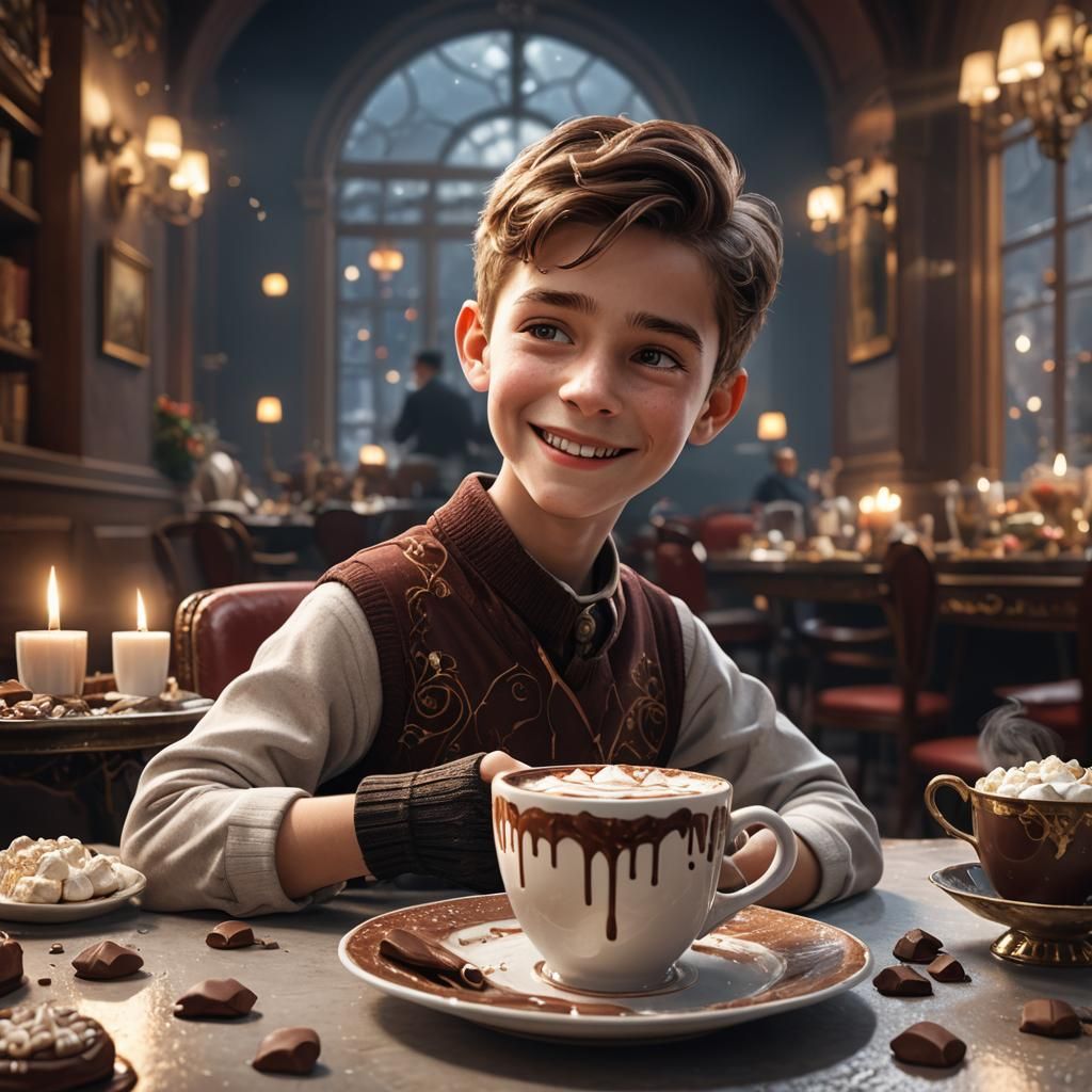 Hot Chocolate Still Life: Detailed Matte Painting