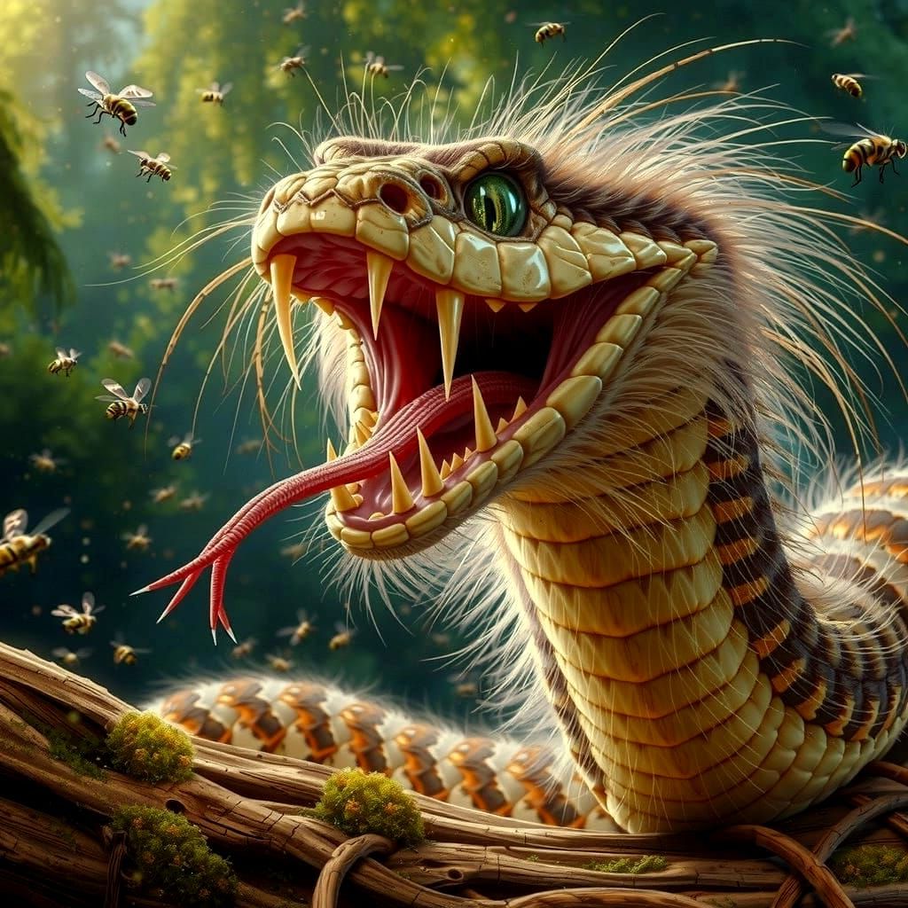 Furry Serpent in Vivid Colors