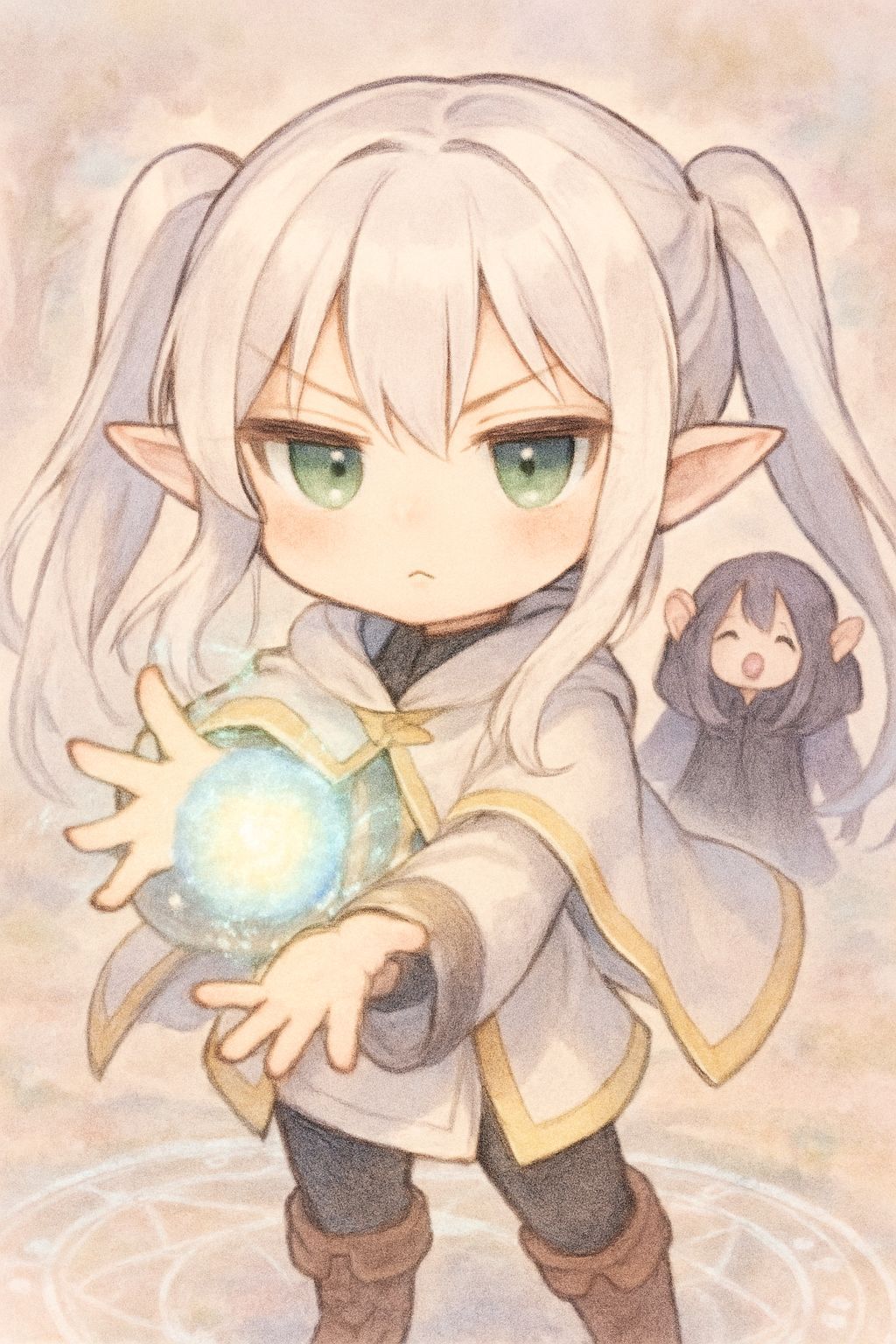 Cute Fantasy Elf Girl in Pastel Dreamlike Digital Art