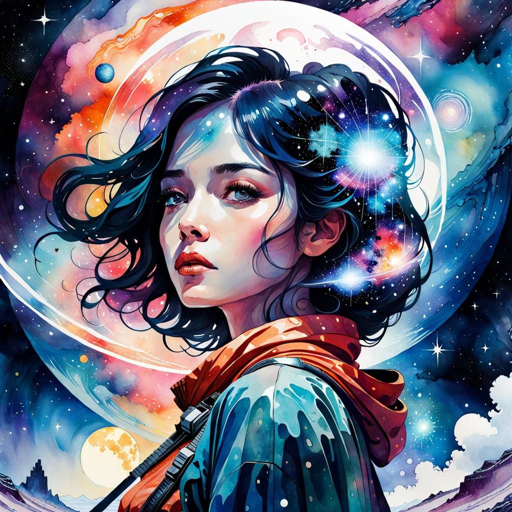 Celestial Starlight Journey: Surreal Galaxy Art