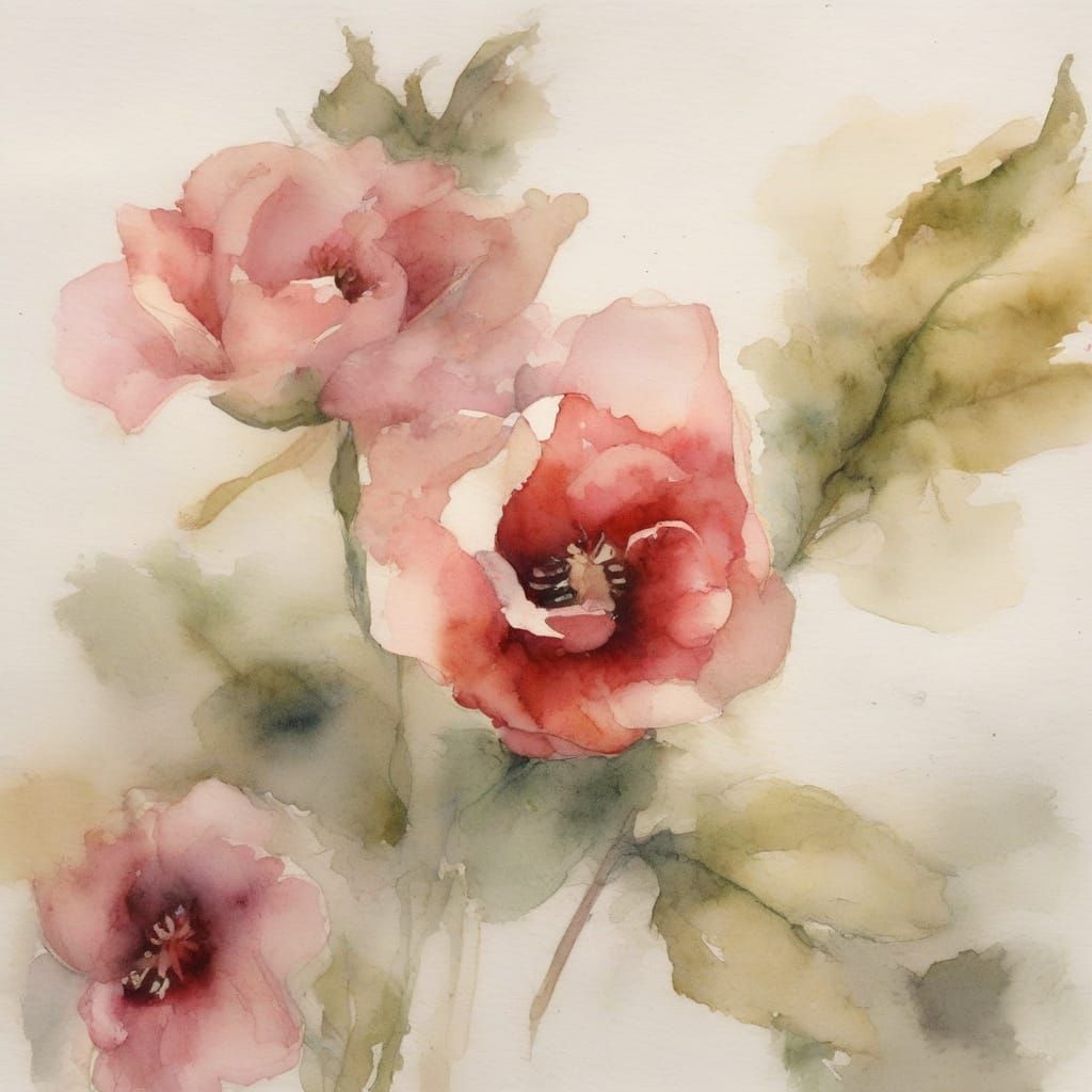 Whimsical Watercolor Envelope with Crimson Lipstick Mark