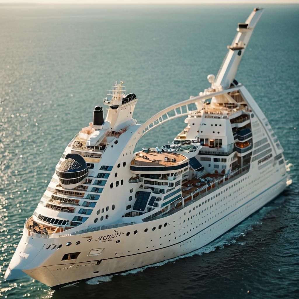 Modern Cruise Ship at Dock on Sunny Day