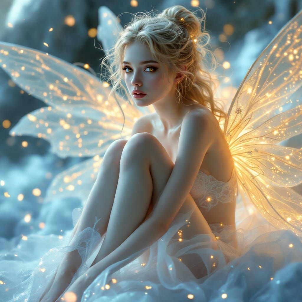 Ethereal Fairy in Golden Light