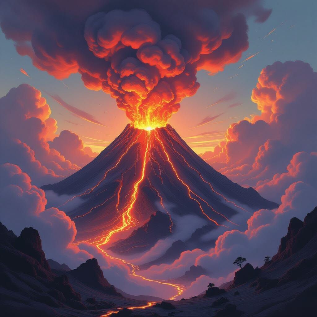 Volcano Spirit in Biomechanical Style