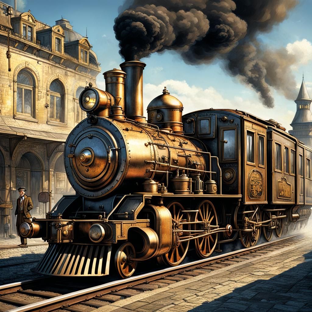 Steampunk Train to Istanbul, Jules Verne Inspired