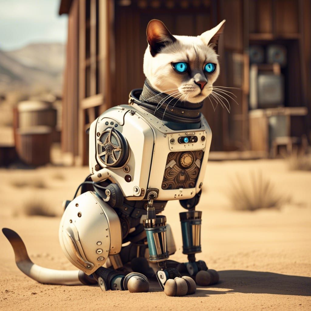 Robotic Siamese Cat in the Wild West