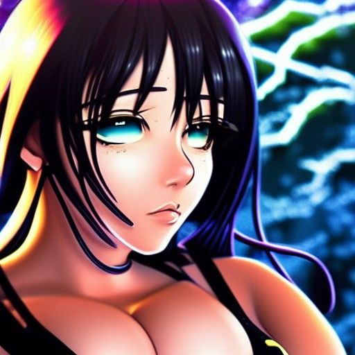 Realistic Anime Woman in Bikini