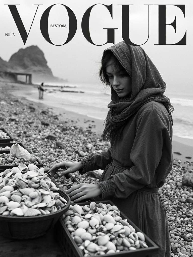 Dystopian Fashionista Sells Seashells in a Haunting Black an...