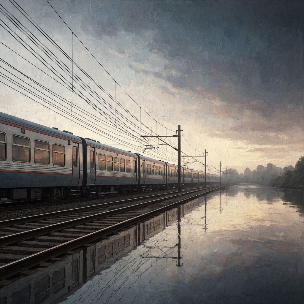 Train on Track: Detailed Matte Painting with Textures