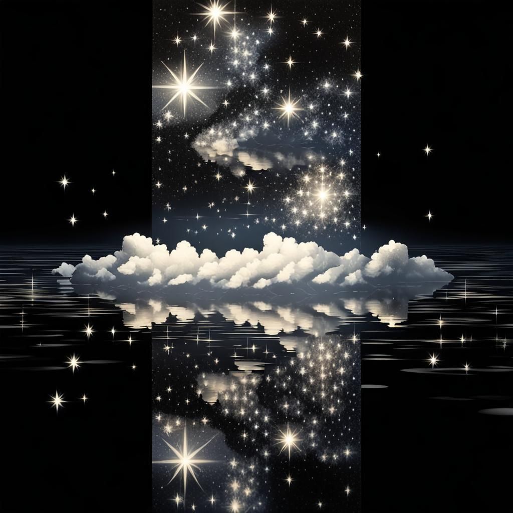 Illuminous Reflection in Starry Dreamscape