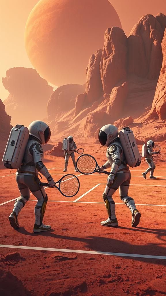 Astronauts Play Tennis on Mars in Hyper-Realistic 3D