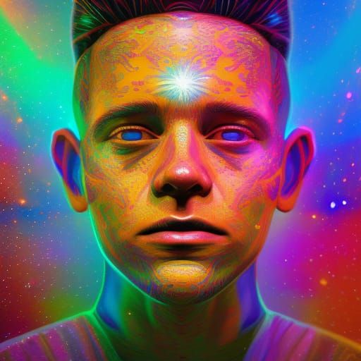 Cosmic Portrait of Corey Haim in Digital Art