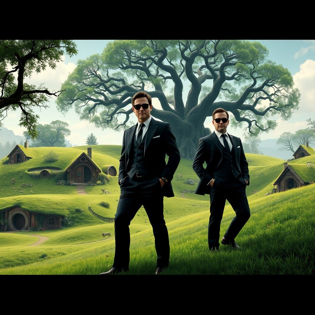 Men in Black Agents Stand Tall on Lord of the Rings Film Set...