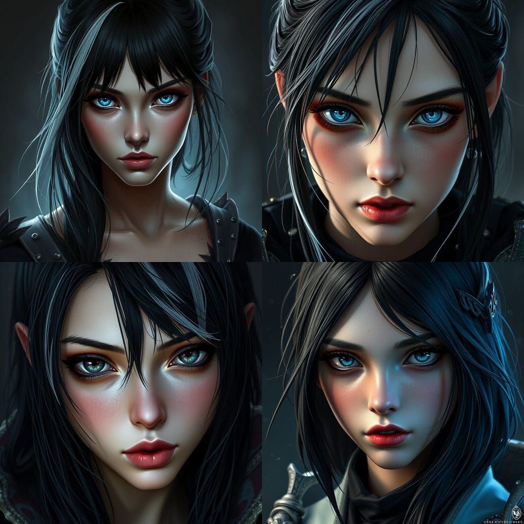 Mysterious Dark Medieval Apprentice with Triangular Facial F...