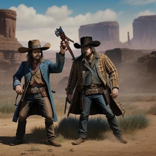 Duel wild west outlaws, wild west people, wild west town , r...