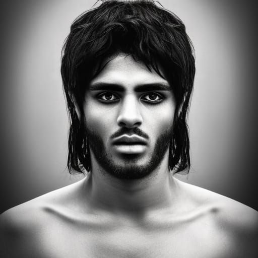 Hyperrealistic Portrait of a Greek Man with Dark Hair