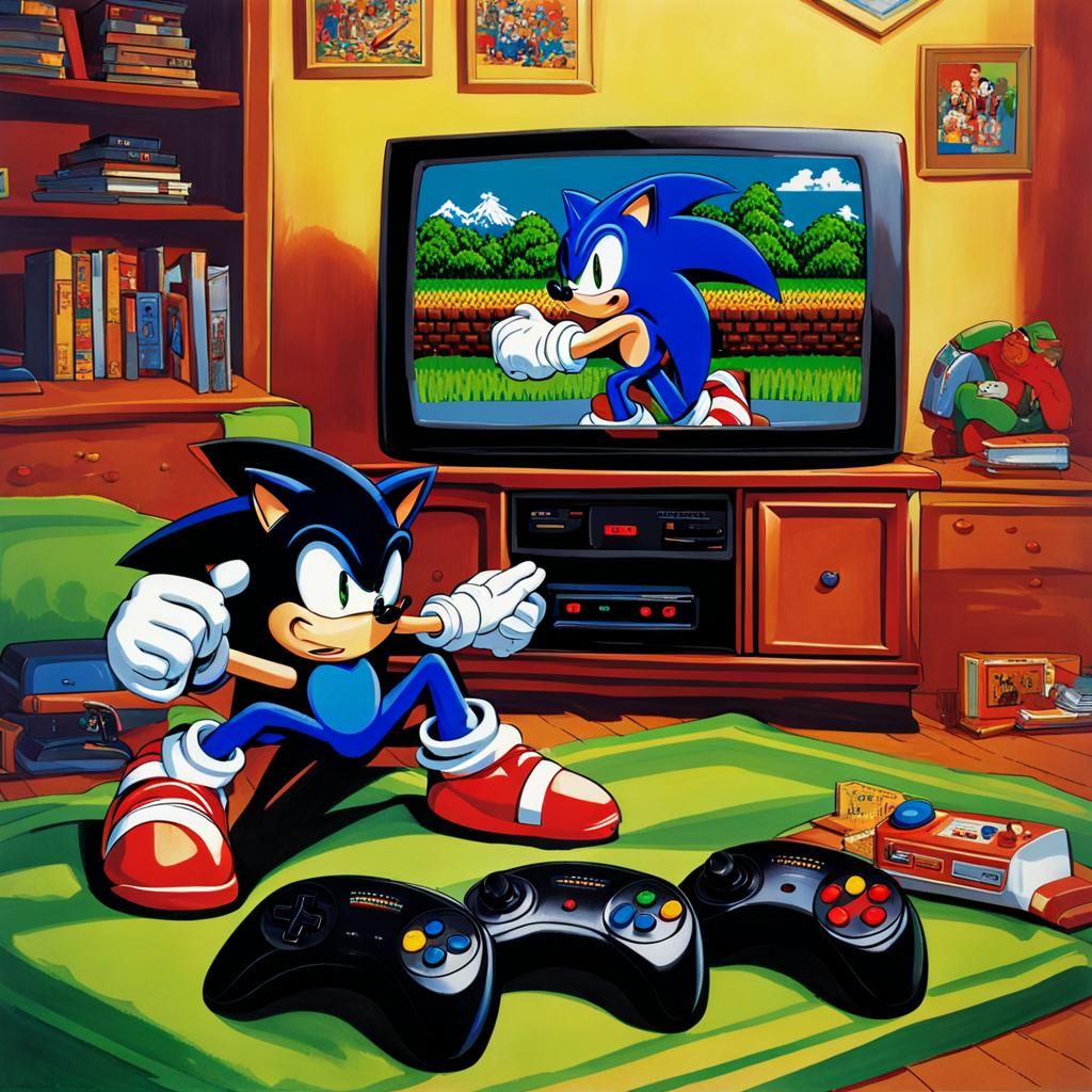 Playing Sonic on Sega Genesis in the 90s