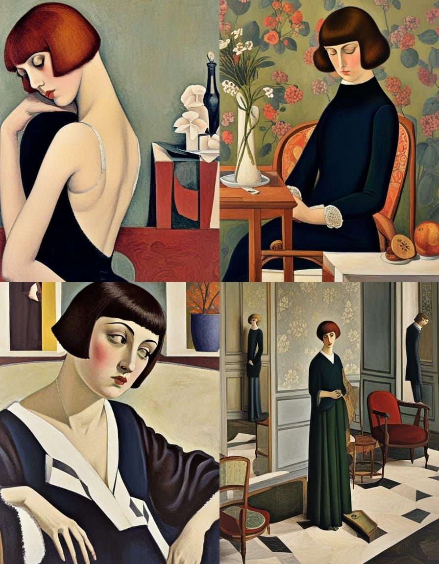 Portrait in Style of Felice Casorati