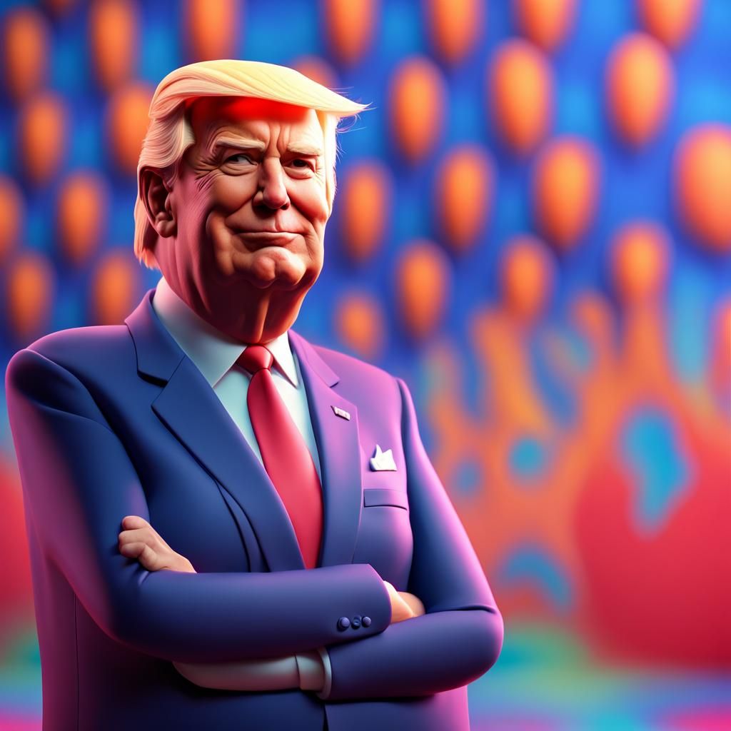 Humorous Fusion: Trump and Biden as 3D Digital Art