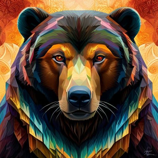 Hyperrealistic Collage of Bear Faces