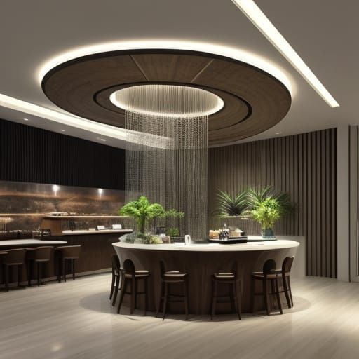 Futuristic Coffee Shop with Organic, Flowing Design