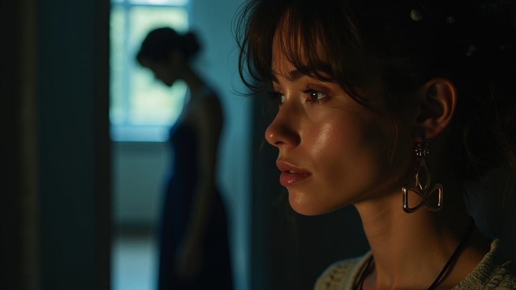 Intimate Portrait of Clara in Softly Lit Workshop