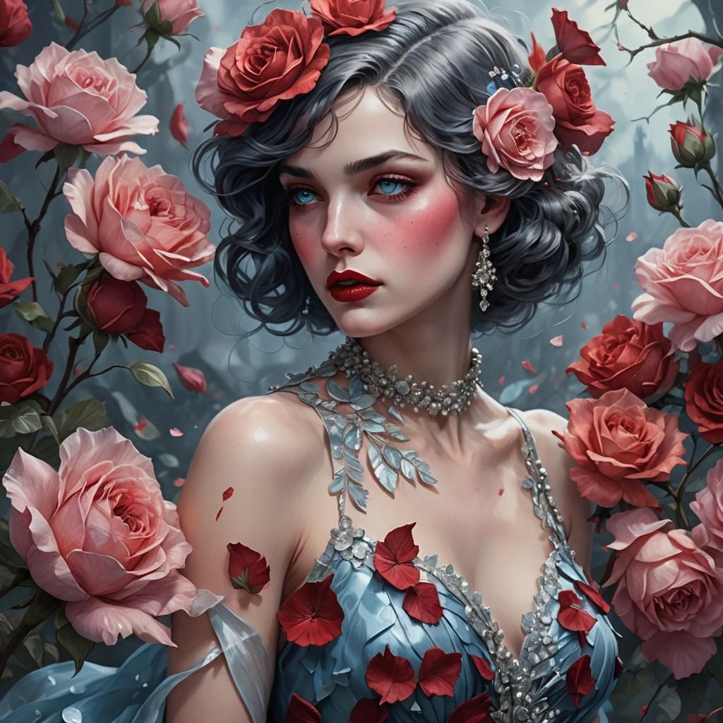 Rose-Petal Gown in Ash Thorp Style