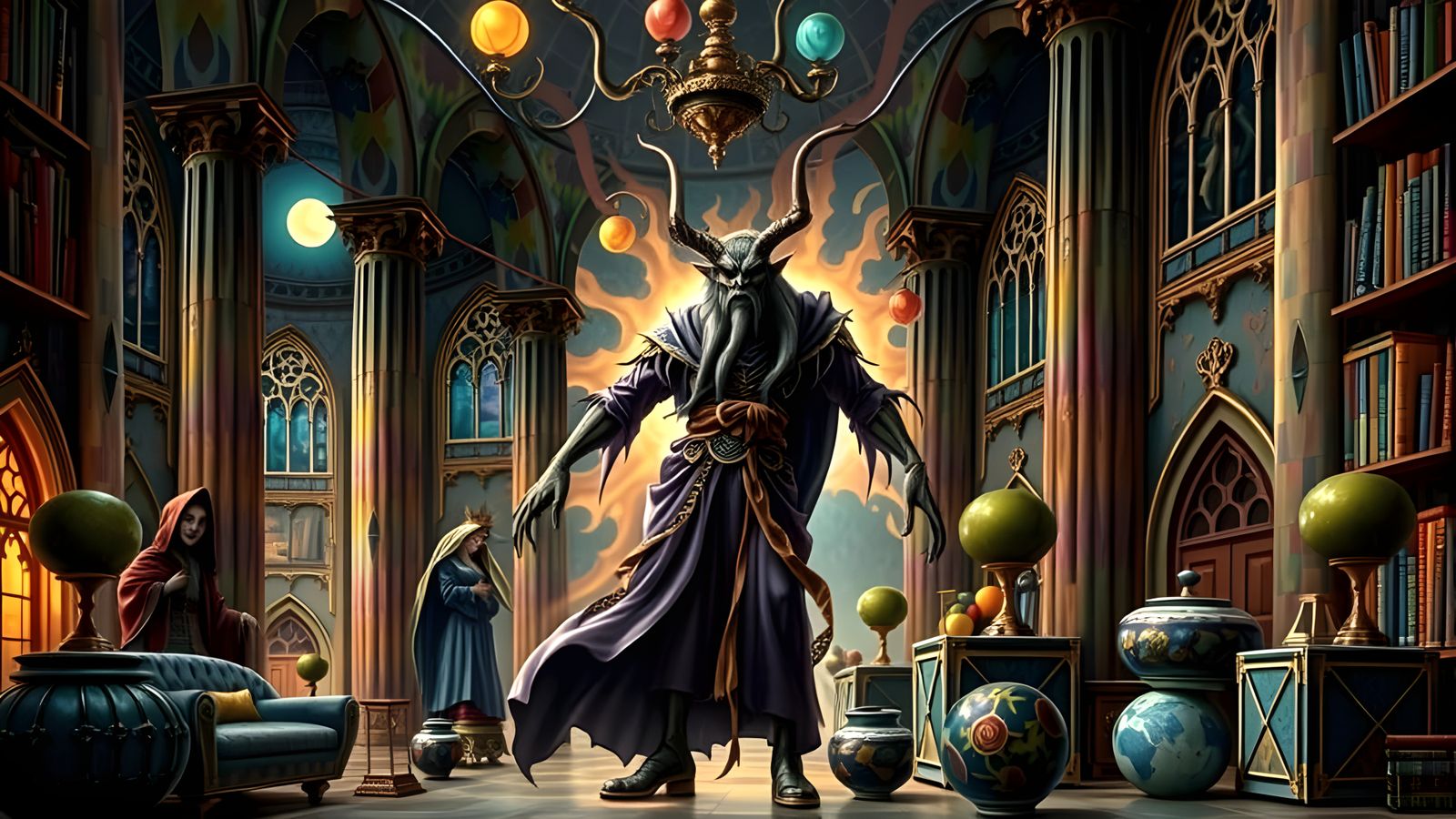 Eldritch Gothic Cathedral in Vibrant Surrealism