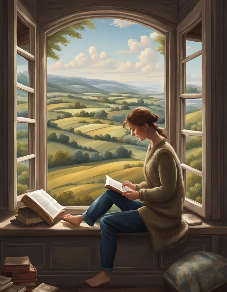 Picturesque Countryside View From Window Seat