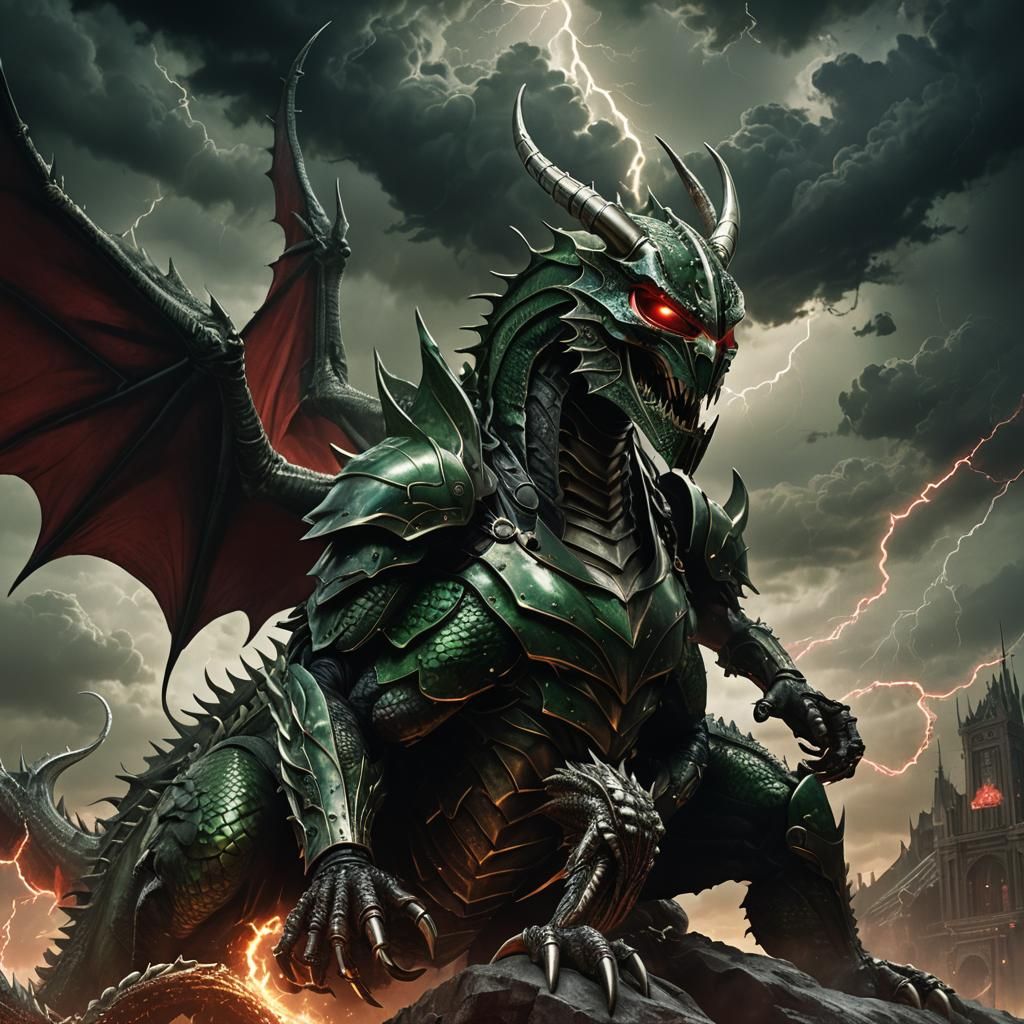 MF DOOM Rides a Metallic Dragon in a Storm