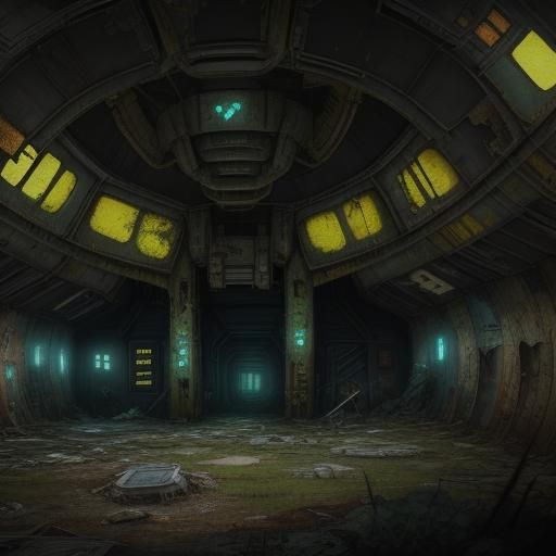 Decaying Starship Cargo Hold: Blight and Corruption