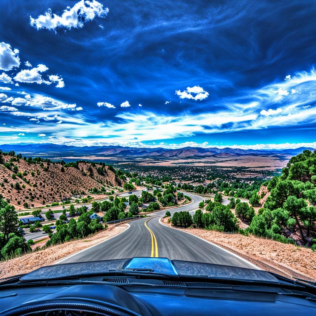 Scenic Serpentine Drive View in Colorado