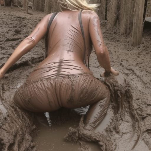 Mud-Covered Woman: An Earthy Portrait