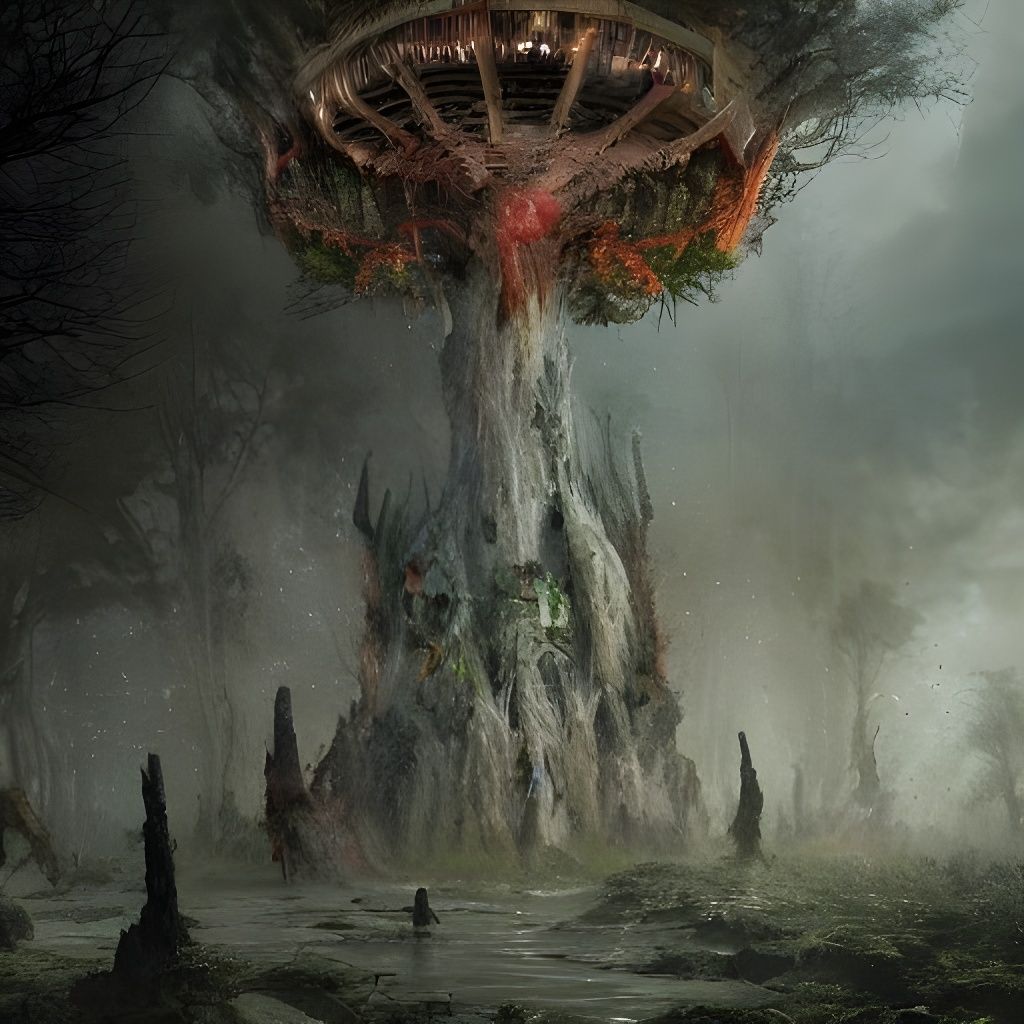 Lord of Wraiths Over Zombie Horde Digital Painting