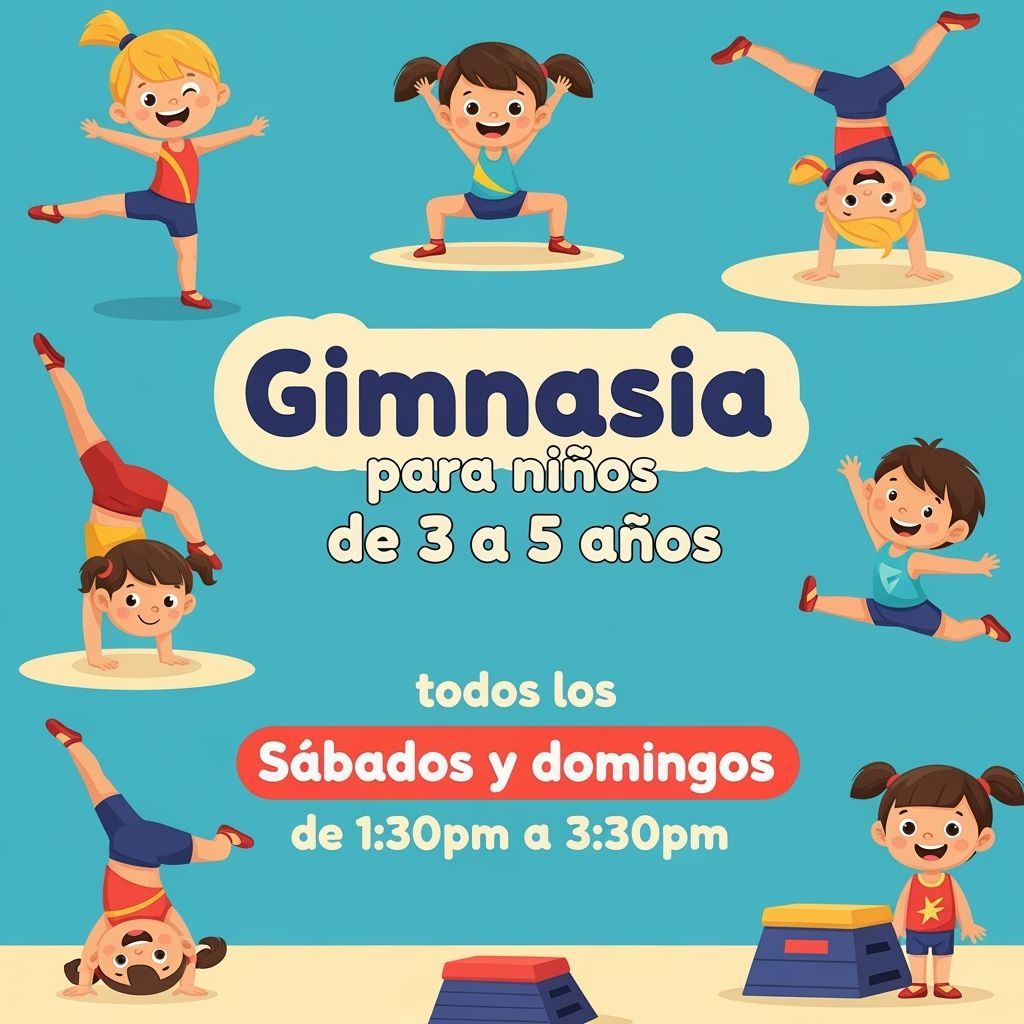 Vibrant Gymnastics Poster for Young Children